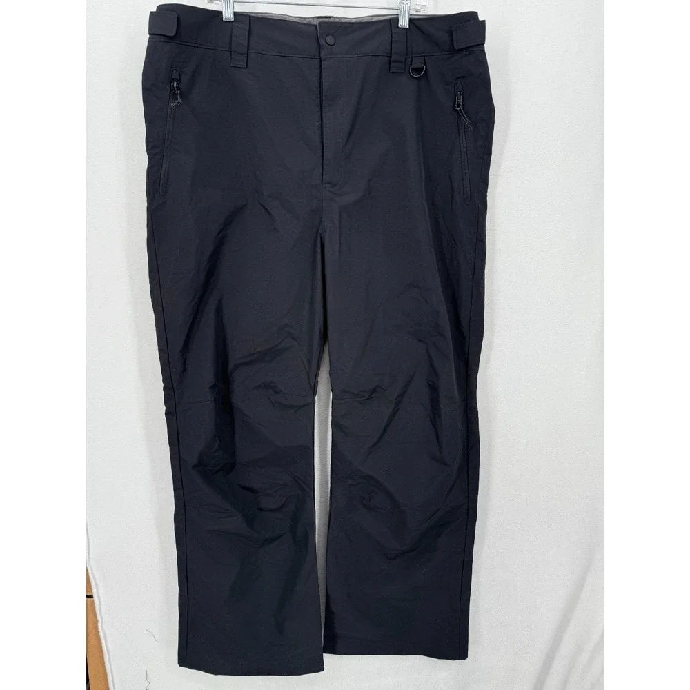 Lands' End Men's XL Tall Rain Pants Waterproof Nylon Black Zip‎ Pockets